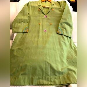 A Line Embroidered cotton shirt Size Medium.Long sleeve.